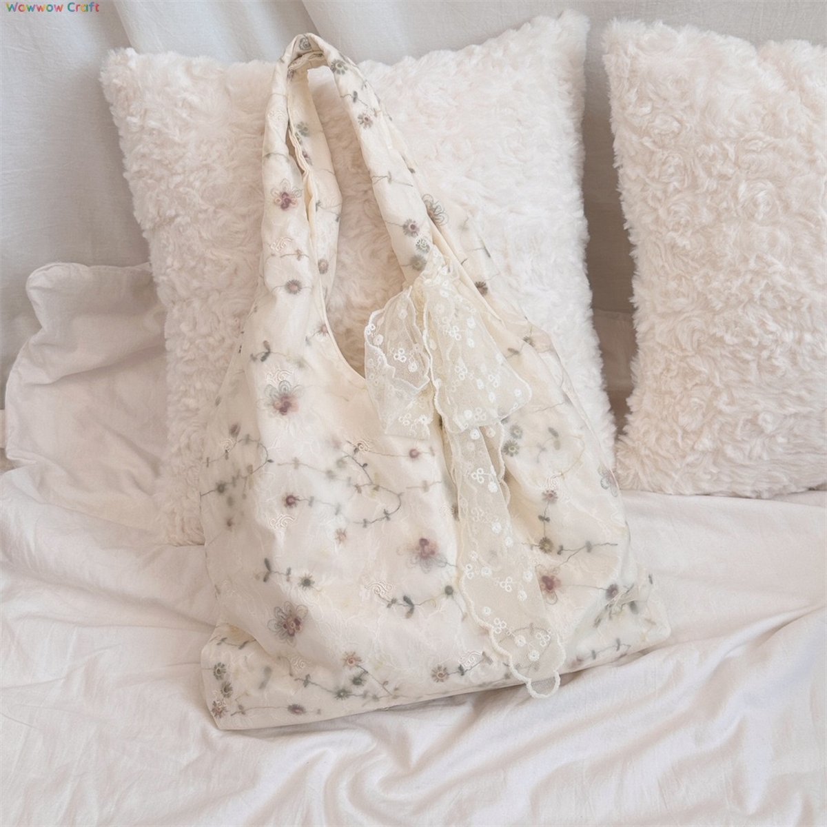 Shoulder Bags,Totes,ins style tulle embroidered shoulder bag - commuter travel handbag